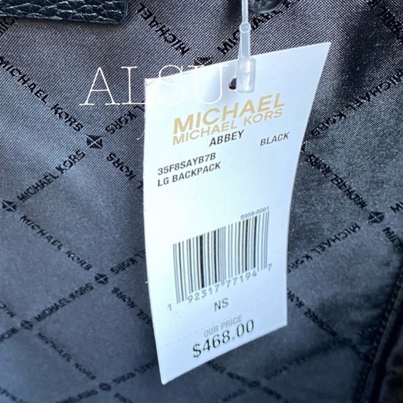 Michael Kors Abbey Large Backpack Mini Logo Black - Picture 7 of 8